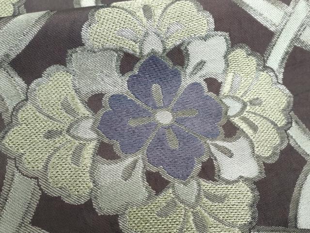 平和屋着物●西陣　川島織物　六通柄　本袋帯　花菱文　金銀糸　正絹　逸品　DAAU5555ps