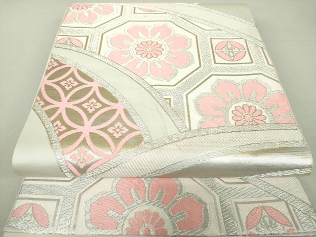 平和屋着物●西陣 川島織物 六通柄 本袋帯 蜀江花文 銀糸 正絹 逸品 DAAU5556ps