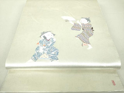 平和屋着物●加賀友禅の巨匠 初代 由水十久 西陣 長嶋成織物 ながしま帯 太鼓柄袋帯 晴れの日 瀞銀錦 銀座おゝぎ屋扱い 逸品 DAAU5566ps