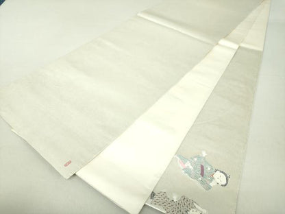 平和屋着物●加賀友禅の巨匠 初代 由水十久 西陣 長嶋成織物 ながしま帯 太鼓柄袋帯 晴れの日 瀞銀錦 銀座おゝぎ屋扱い 逸品 DAAU5566ps