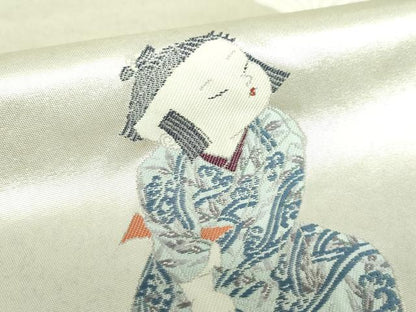 平和屋着物●加賀友禅の巨匠 初代 由水十久 西陣 長嶋成織物 ながしま帯 太鼓柄袋帯 晴れの日 瀞銀錦 銀座おゝぎ屋扱い 逸品 DAAU5566ps