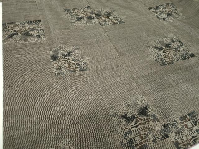 平和屋着物●本場大島紬 7マルキ 風景文 正絹 逸品 未使用 DAAU5581ps