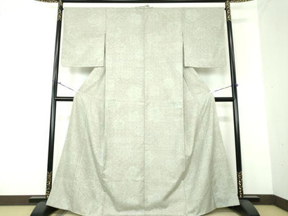平和屋着物●上質な紬 手描き 吉祥花文 正絹 逸品 DAAU5585ps