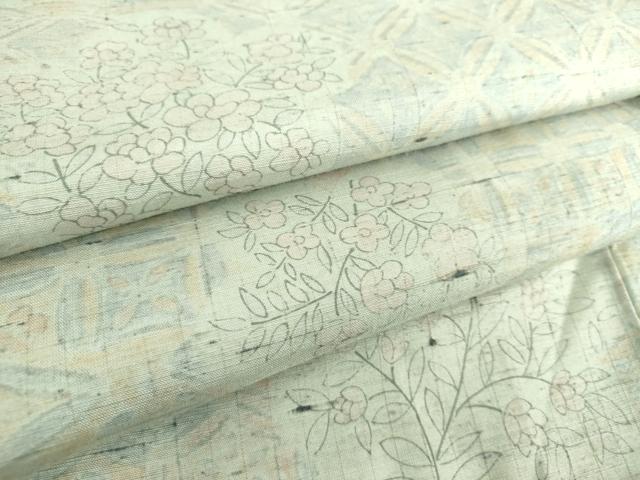 平和屋着物●上質な紬 手描き 吉祥花文 正絹 逸品 DAAU5585ps