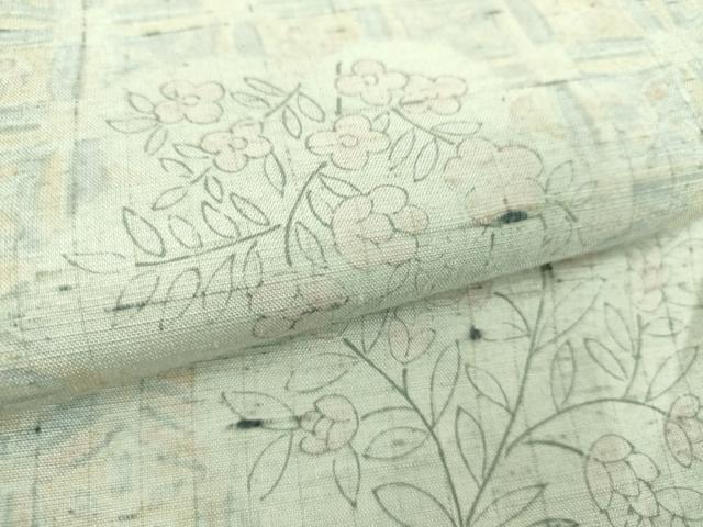 平和屋着物●上質な紬 手描き 吉祥花文 正絹 逸品 DAAU5585ps