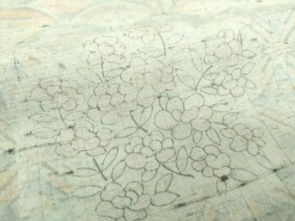 平和屋着物●上質な紬 手描き 吉祥花文 正絹 逸品 DAAU5585ps