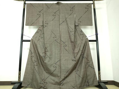 平和屋着物●本場大島紬　7マルキ　鬘帯花文　正絹　逸品　DAAU5596ps