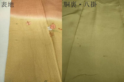 平和屋着物●訪問着 駒刺繍 総刺繍 吹き寄せ花文 鬼しぼ縮緬 暈し染め 金糸 正絹 逸品 DAAU5613ps