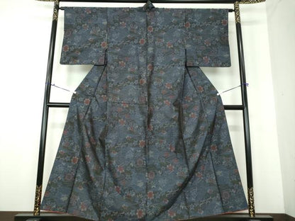 平和屋着物●本場大島紬　風景花文　正絹　逸品　DAAU5627ps