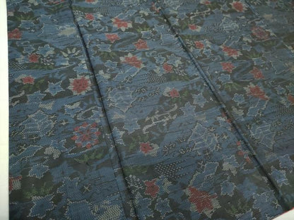 平和屋着物●本場大島紬　風景花文　正絹　逸品　DAAU5627ps