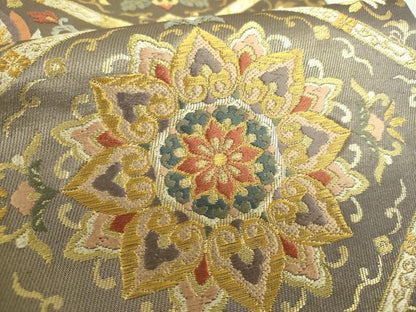 平和屋着物●西陣の名門 本家加納 六通柄袋帯 唐織 正倉院花鳥文 金糸 正絹 逸品 DAAU5664ps