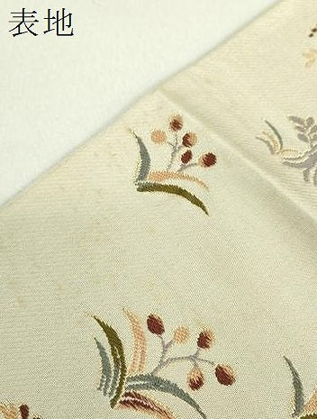 平和屋着物●六通柄 本袋帯 樹下獣花文 金糸 正絹 逸品 DAAU5668ps