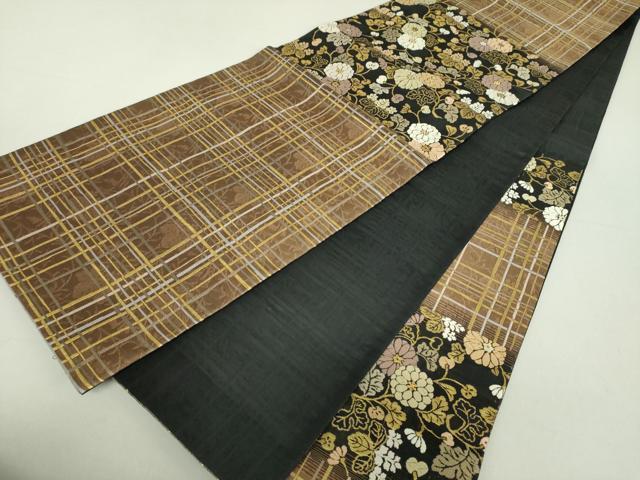 平和屋着物▽六通柄袋帯 スリーシーズン帯 春 夏 秋 唐織 菊桐唐草 金糸 正絹 逸品 DAAU5705ps