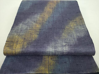 平和屋着物▽全通柄袋帯 スリーシーズン帯 春 夏 秋 紬地 斜線文 正絹 逸品 DAAU5746ps