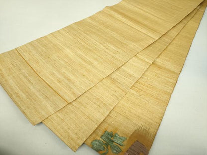 平和屋着物●太鼓柄袋帯　紬地　花丸文　正絹　逸品　DAAU5757ps