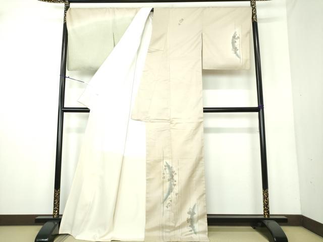 平和屋着物●本場染大島紬 訪問着 蔦の葉文 暈し染め 金彩 正絹 逸品 DAAU5781ps