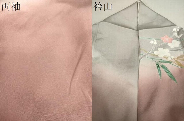 平和屋着物●訪問着　枝花文　暈し染め　金銀彩　正絹　逸品　DAAU5792ps