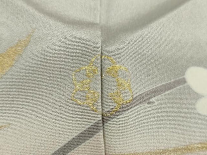 平和屋着物●訪問着　枝花文　暈し染め　金銀彩　正絹　逸品　DAAU5792ps