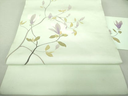 平和屋着物●塩瀬　九寸名古屋帯　木蓮　正絹　逸品　DAAU5851ps