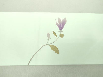 平和屋着物●塩瀬　九寸名古屋帯　木蓮　正絹　逸品　DAAU5851ps