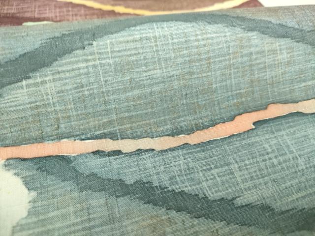 平和屋着物●太鼓柄袋帯　作家物　紬地　霞文　金彩　正絹　逸品　DAAU5879ps