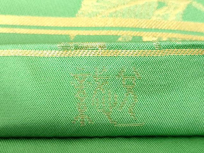 平和屋着物●織物一筋名門　織悦　全通柄　本袋帯　花鳥文　蜻蛉　金糸　正絹　逸品　DAAU5885ps