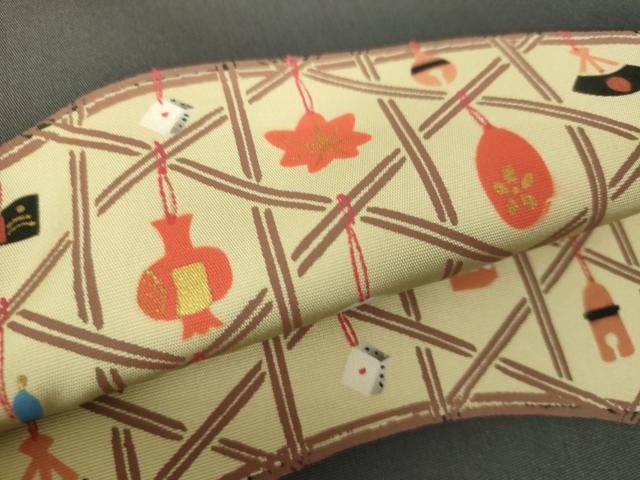平和屋着物●塩瀬 九寸名古屋帯 玩具文様 金彩 正絹 逸品 DAAU5950ps