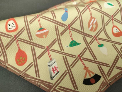 平和屋着物●塩瀬 九寸名古屋帯 玩具文様 金彩 正絹 逸品 DAAU5950ps