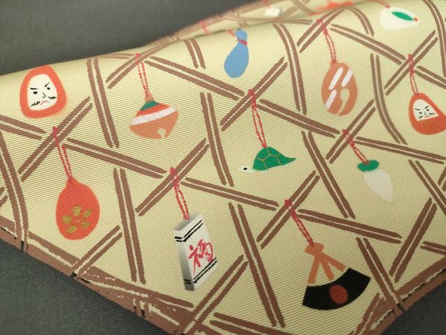 平和屋着物●塩瀬 九寸名古屋帯 玩具文様 金彩 正絹 逸品 DAAU5950ps