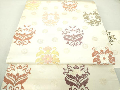 平和屋着物●九寸名古屋帯 唐織 吉祥花文 金糸 正絹 逸品 DAAU5957ps
