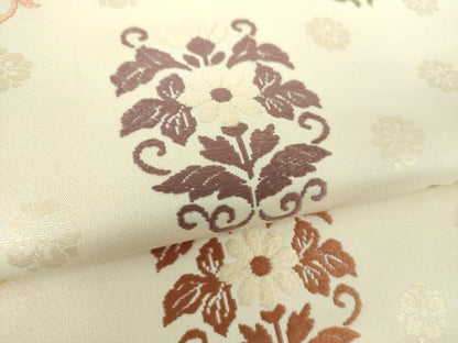 平和屋着物●九寸名古屋帯 唐織 吉祥花文 金糸 正絹 逸品 DAAU5957ps