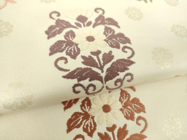 平和屋着物●九寸名古屋帯 唐織 吉祥花文 金糸 正絹 逸品 DAAU5957ps
