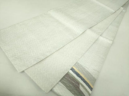 平和屋着物▽太鼓柄袋帯 スリーシーズン帯 春 夏 秋 櫛織り 霞文 正絹 逸品 DAAU5987ps