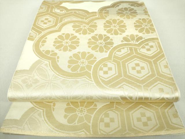 平和屋着物●西陣 川島織物 六通柄 本袋帯 雲取り花文 金糸 正絹 逸品 DAAU5988ps