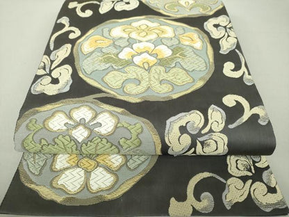 平和屋着物●皇室・伊勢神宮御用 御御帯 山口美術織物 山口弘躬 六通柄袋帯 唐織 蕪 華文 金糸 ますいわ屋扱い 正絹 逸品 DAAU5992ps