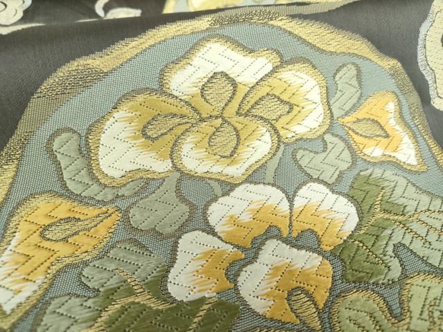 平和屋着物●皇室・伊勢神宮御用 御御帯 山口美術織物 山口弘躬 六通柄袋帯 唐織 蕪 華文 金糸 ますいわ屋扱い 正絹 逸品 DAAU5992ps