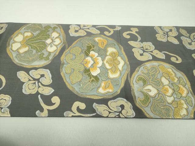平和屋着物●皇室・伊勢神宮御用 御御帯 山口美術織物 山口弘躬 六通柄袋帯 唐織 蕪 華文 金糸 ますいわ屋扱い 正絹 逸品 DAAU5992ps