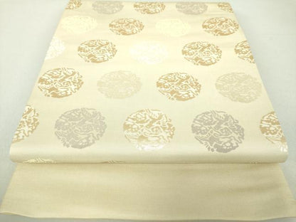 平和屋着物●全通柄袋帯　花鳥丸文　金糸　正絹　逸品　DAAU5994ps