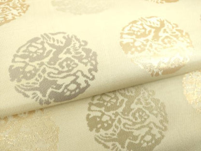 平和屋着物●全通柄袋帯　花鳥丸文　金糸　正絹　逸品　DAAU5994ps