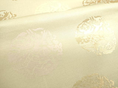 平和屋着物●全通柄袋帯　花鳥丸文　金糸　正絹　逸品　DAAU5994ps