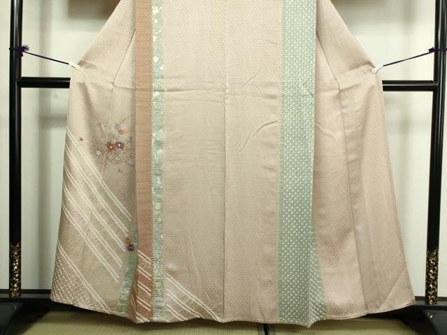 平和屋着物▽訪問着 単衣 刺繍 絞り 花籠文 金銀彩 正絹 逸品 DAAU6372sf