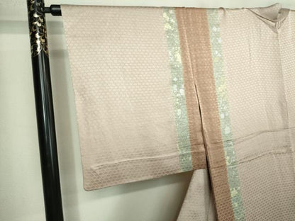 平和屋着物▽訪問着 単衣 刺繍 絞り 花籠文 金銀彩 正絹 逸品 DAAU6372sf