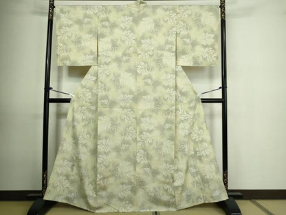 平和屋着物▽本塩沢 単衣 唐草文 正絹 逸品 DAAU6373sf