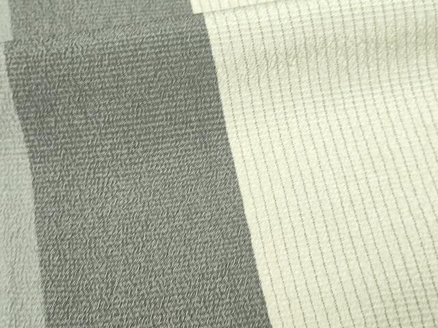 平和屋着物▽本塩沢 単衣 間道 正絹 逸品 DAAU6375sf