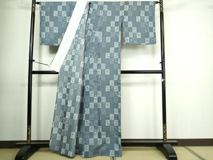 平和屋着物▽小紋 単衣 草花文 洗える着物 DAAU6378sf