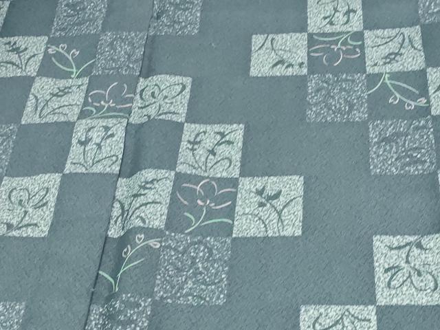 平和屋着物▽小紋 単衣 草花文 洗える着物 DAAU6378sf