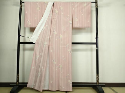 平和屋着物▽小紋 単衣 草花文 洗える着物 DAAU6380sf