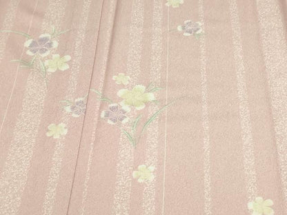 平和屋着物▽小紋 単衣 草花文 洗える着物 DAAU6380sf