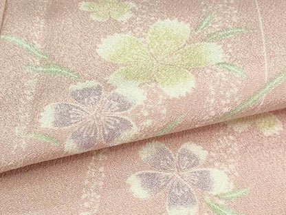 平和屋着物▽小紋 単衣 草花文 洗える着物 DAAU6380sf