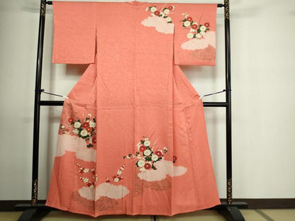 平和屋着物▽訪問着 単衣 駒刺繍 絞り 草花文 金彩 正絹 逸品 DAAU6386sf